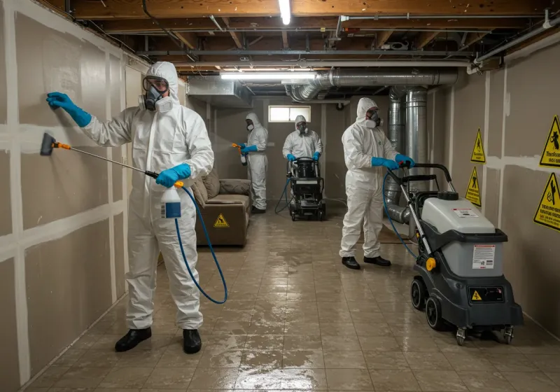 Basement Moisture Removal and Structural Drying process in Maury County, TN